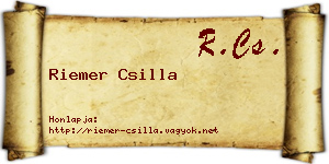 Riemer Csilla névjegykártya